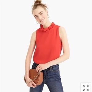 J Crew Lipstick Red Sleeveless Top